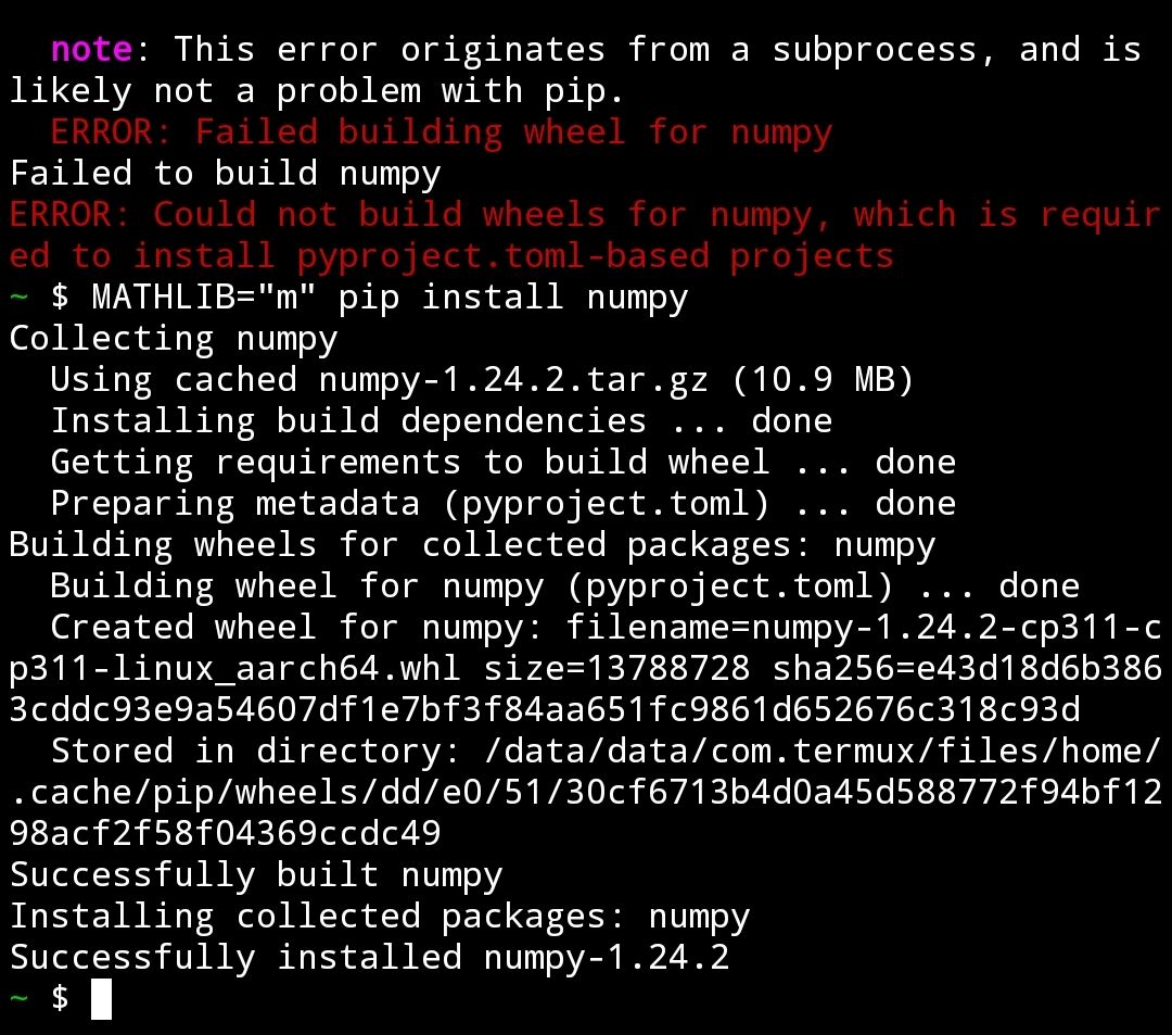 python3.11 下成功安装 numpy