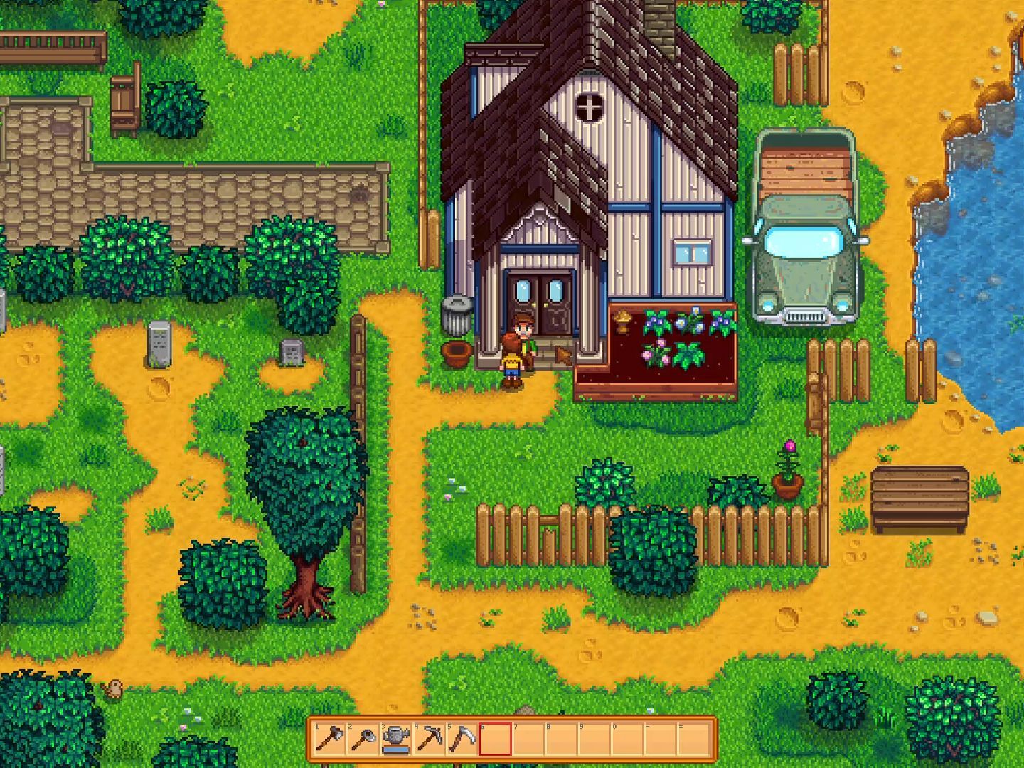 Stardew Valley 为啥我无法和村民聊天和进房子里，鼠标都摁爆了，小白求问