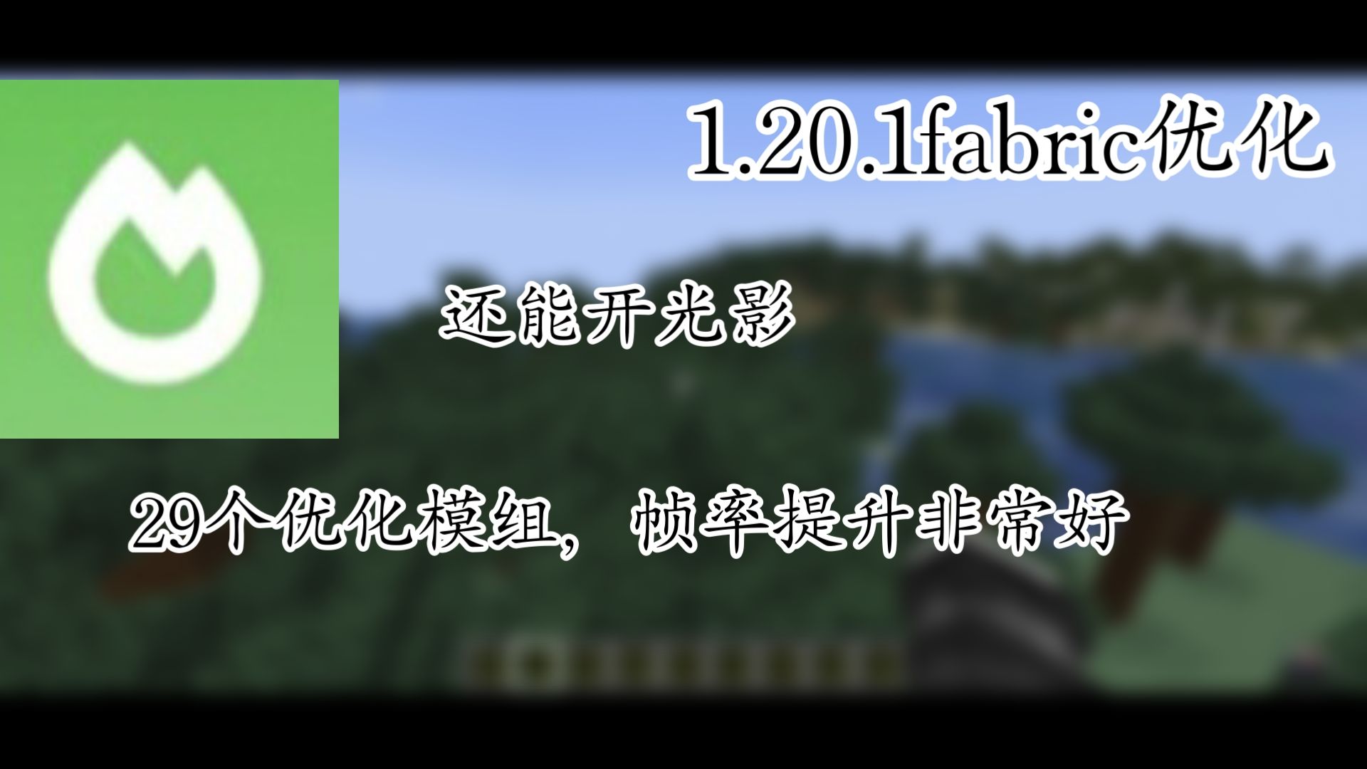 我的世界1.20.1fabric优化，帧率飞起