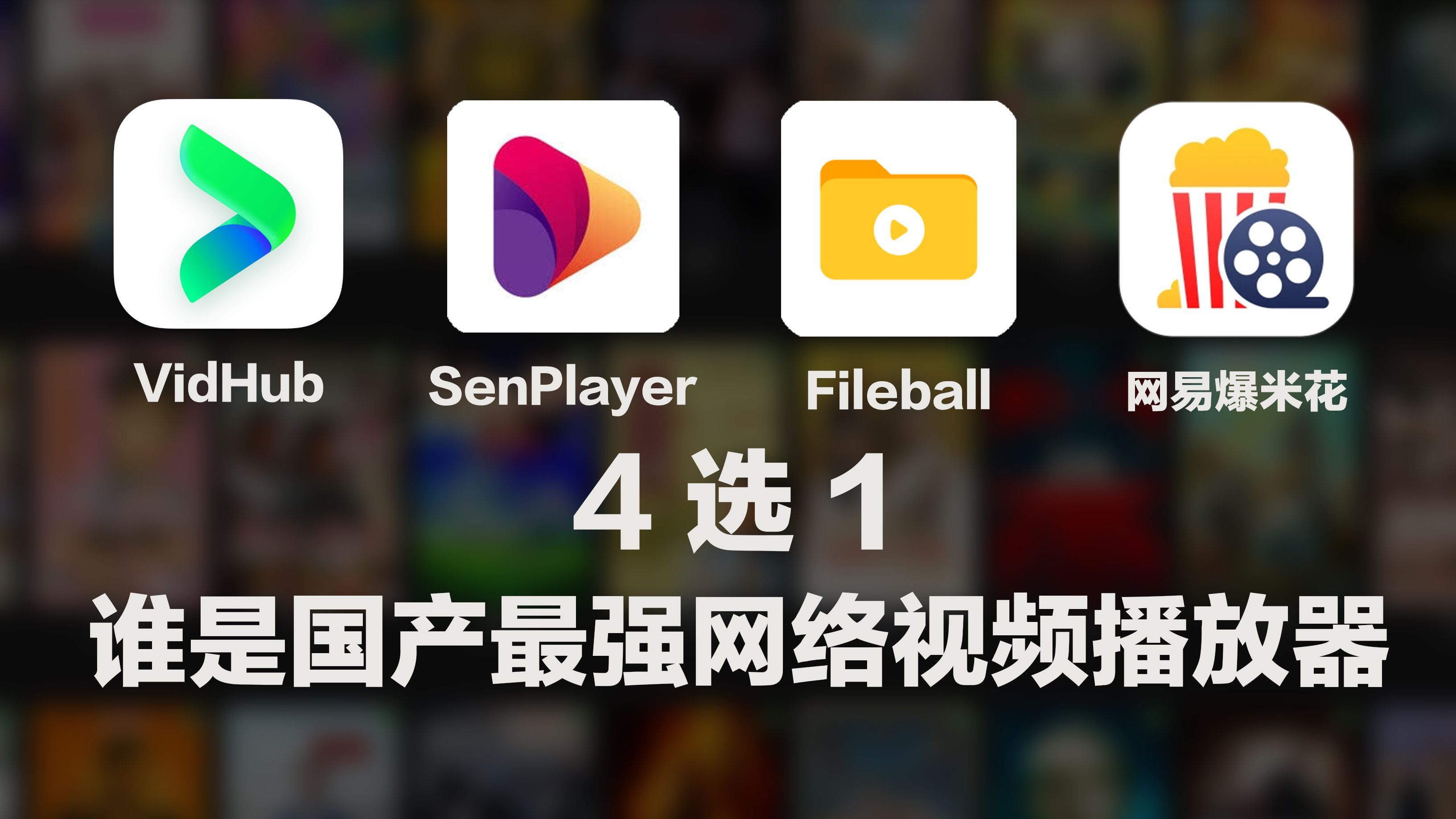 VidHub Fileball SenPlayer 网易爆米花，4选1