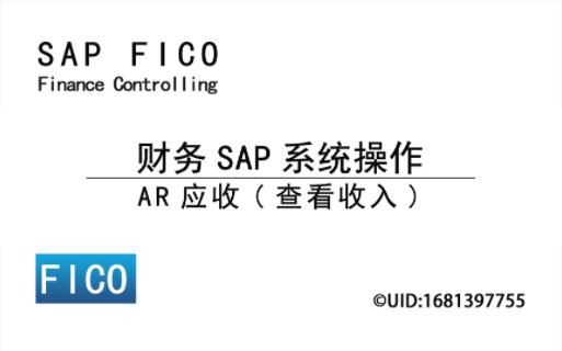 财务SAP系统操作之AR应收(查看收入)