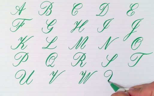 【大写英文字母 花体书法】Copperplate Calligraphy Alphabet with a Pentel Touch Brush Pen