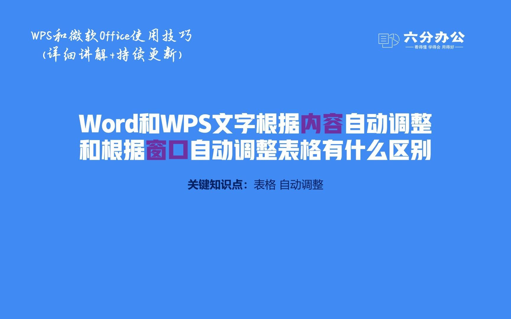 Word和WPS文字根据内容自动调整和根据窗口自动调整表格有什么区别