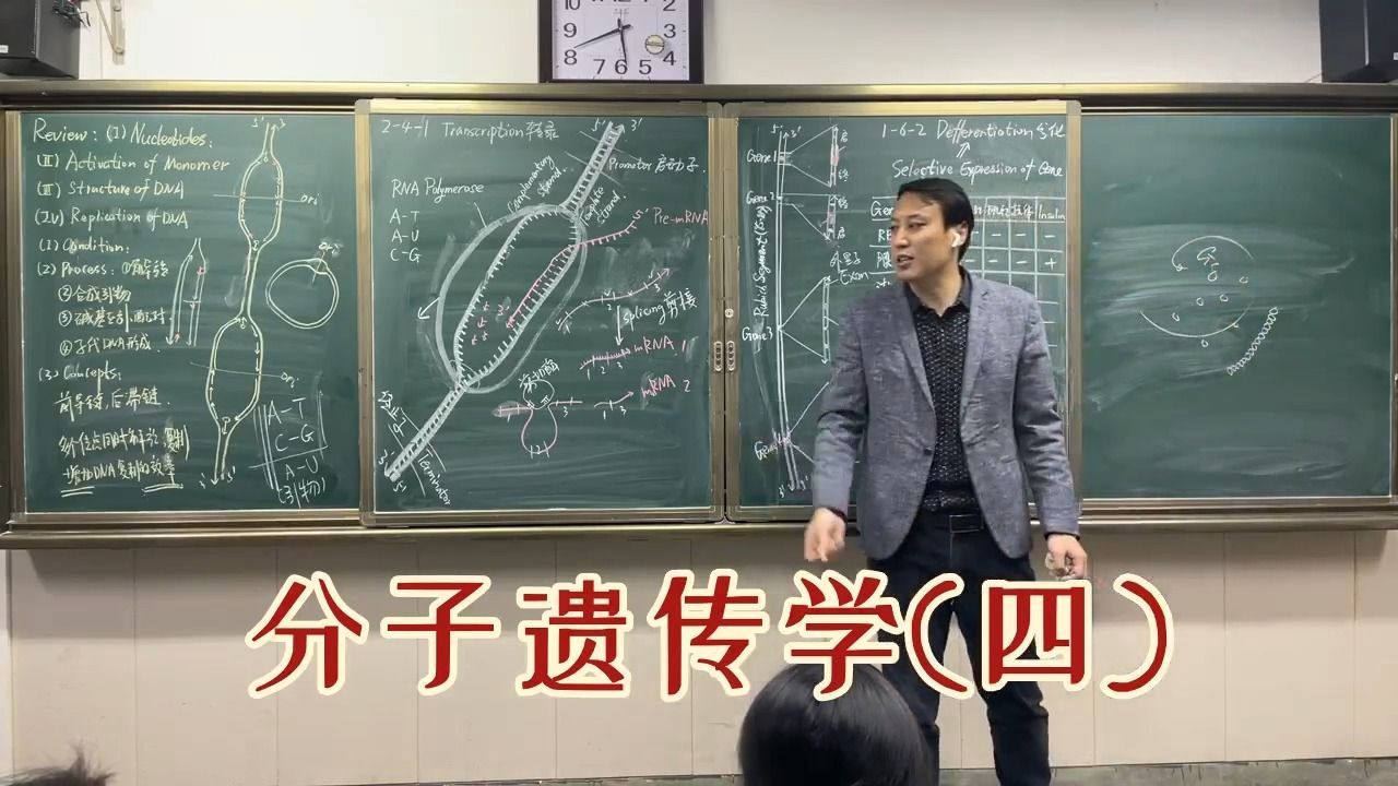 分子遗传学(四)：①转录的过程；②外显子、内含子；③pre-mRNA剪接；④基因的选择性表达