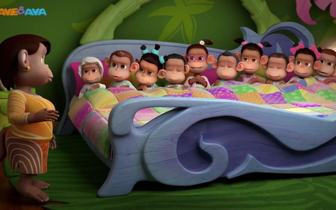 ◤英文动画歌谣◥Ten in the Bed _ Number Song _ 童谣和婴儿歌曲集