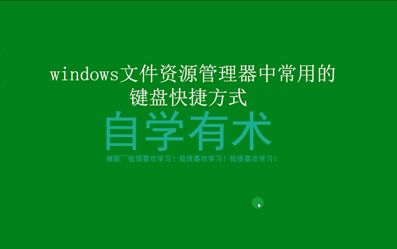 windows文件资源管理器中常用的键盘快捷方式