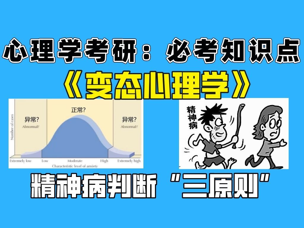 【心理学考研必考】《变态心理学》精神病判断“三原则”|应用心理专硕347必考