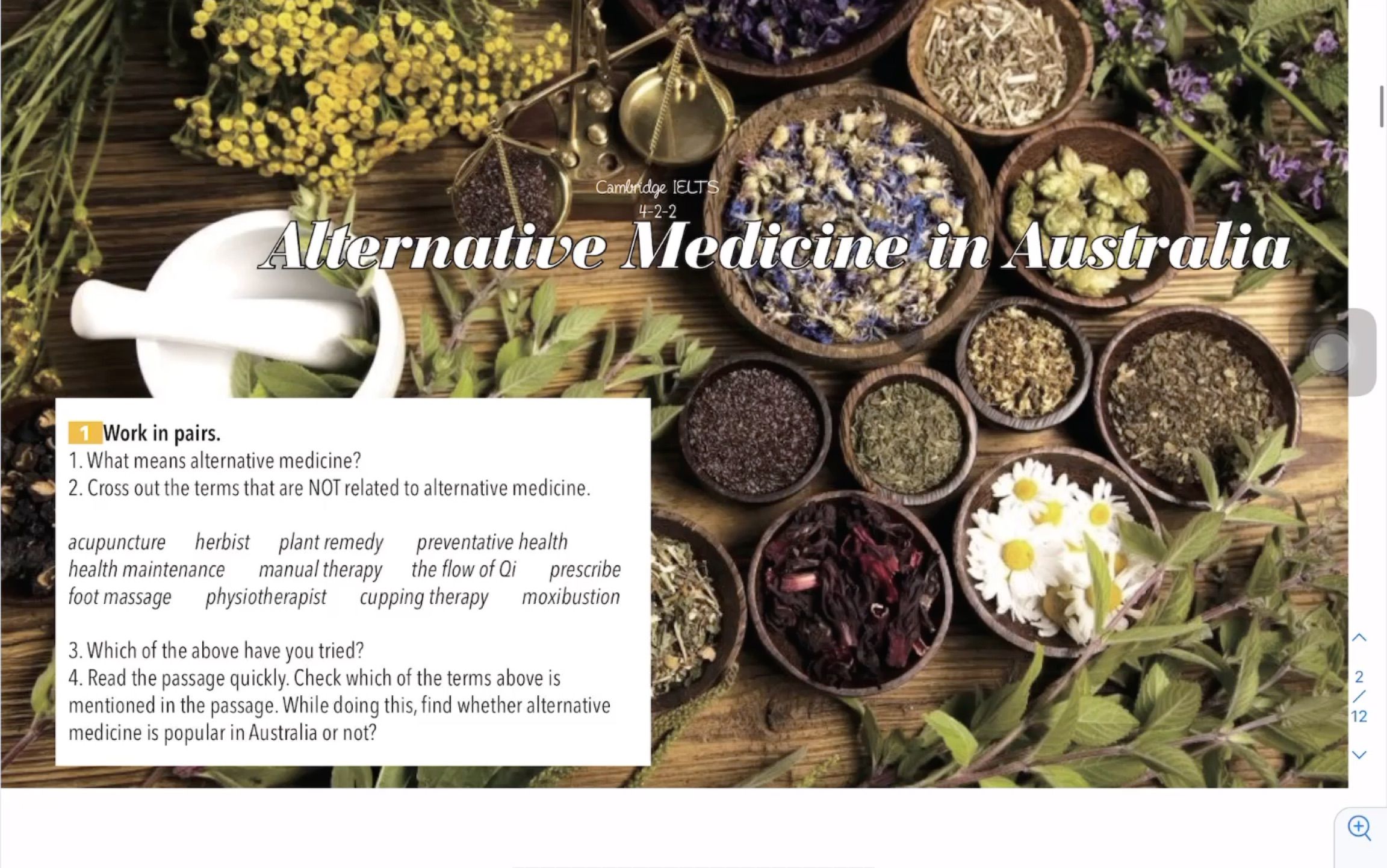 甲虫学院雅思阅读逐字精讲 Unit 3 Reading 1 Alternative Medicine in Australia