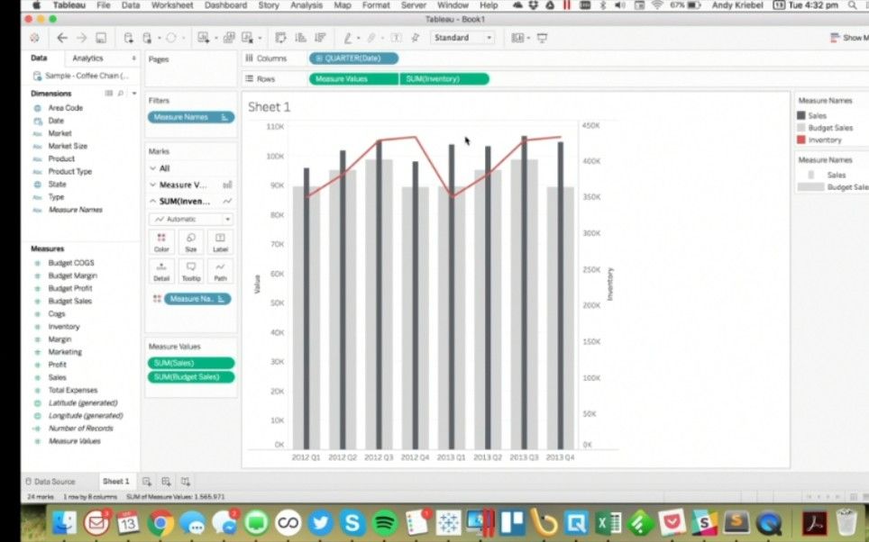 002：How to Create a Combination Chart with Overlapping Bars & a Line>>创建组合图
