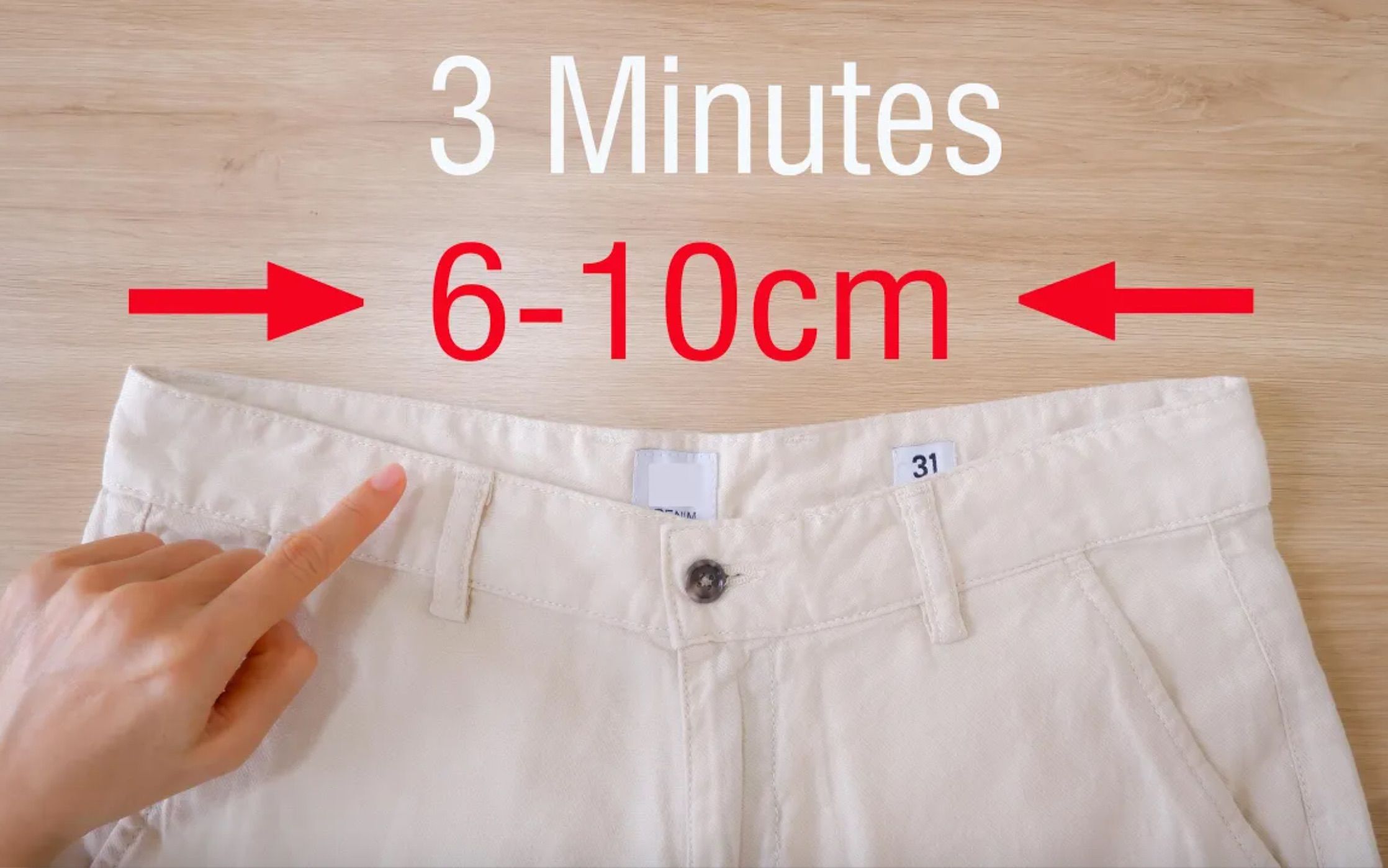 【Thuy】How To Reduce Waist Size Without Sewing Machine｜手缝改小裤腰｜手缝后松紧腰