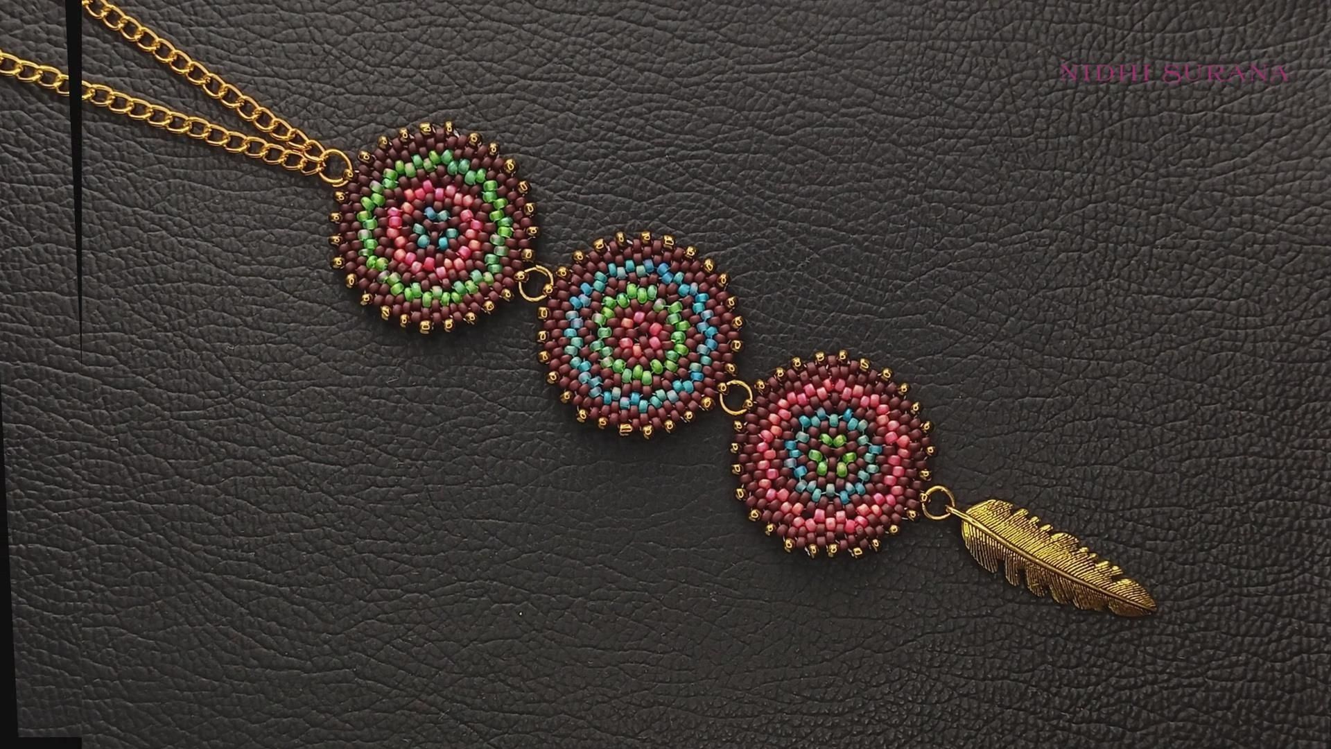 Mystical Mosaic Mandala Necklace-How to make jewelry with Seed beads
