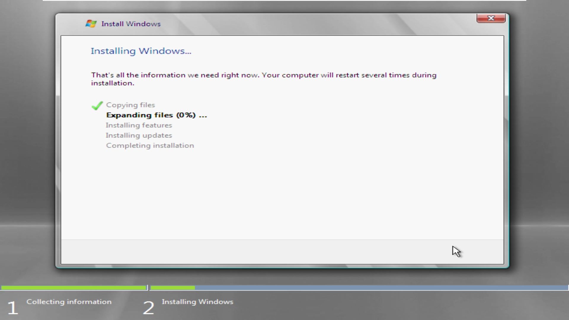 Windows Server 2008 SP2 Standard X64 Gen2 安装