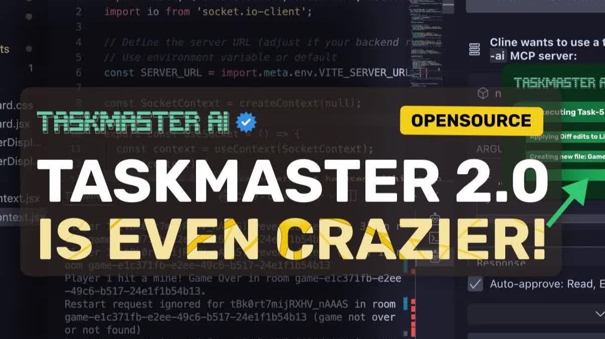 Taskmaster 2.0 + Cline、Roo、Windsurf & Cursor：这已成AI程序员的最佳任务管理器！