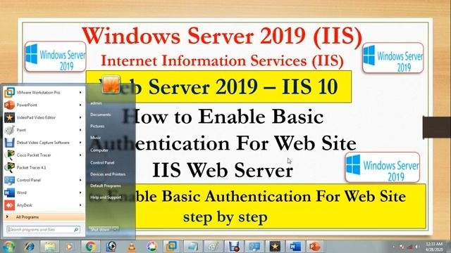 09-Web Server 2019 – IIS 10 How to Enable Basic Authentication For Web Site step