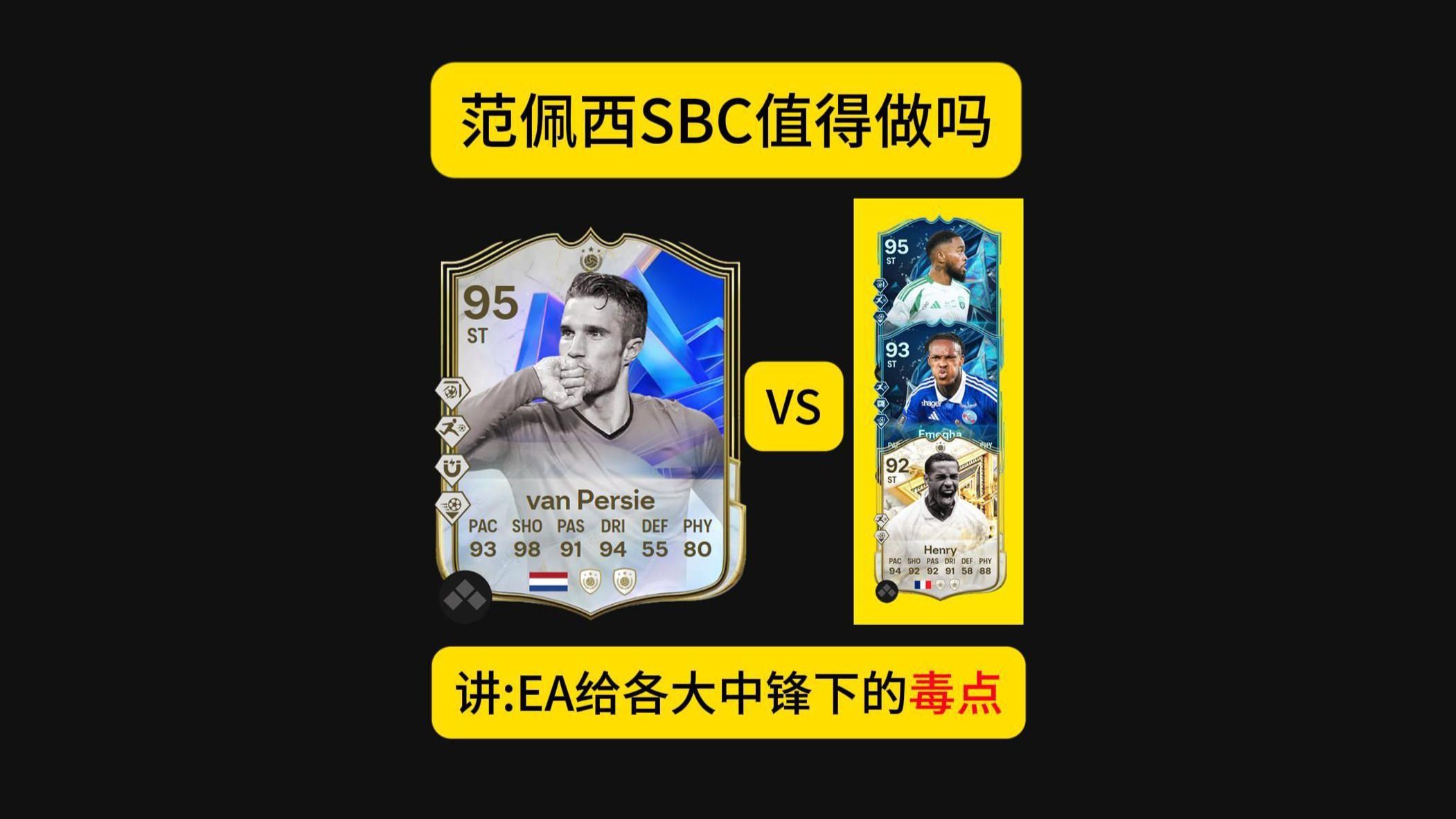 FC25范佩西SBC值得做吗？讲:EA给各大中锋下的毒点