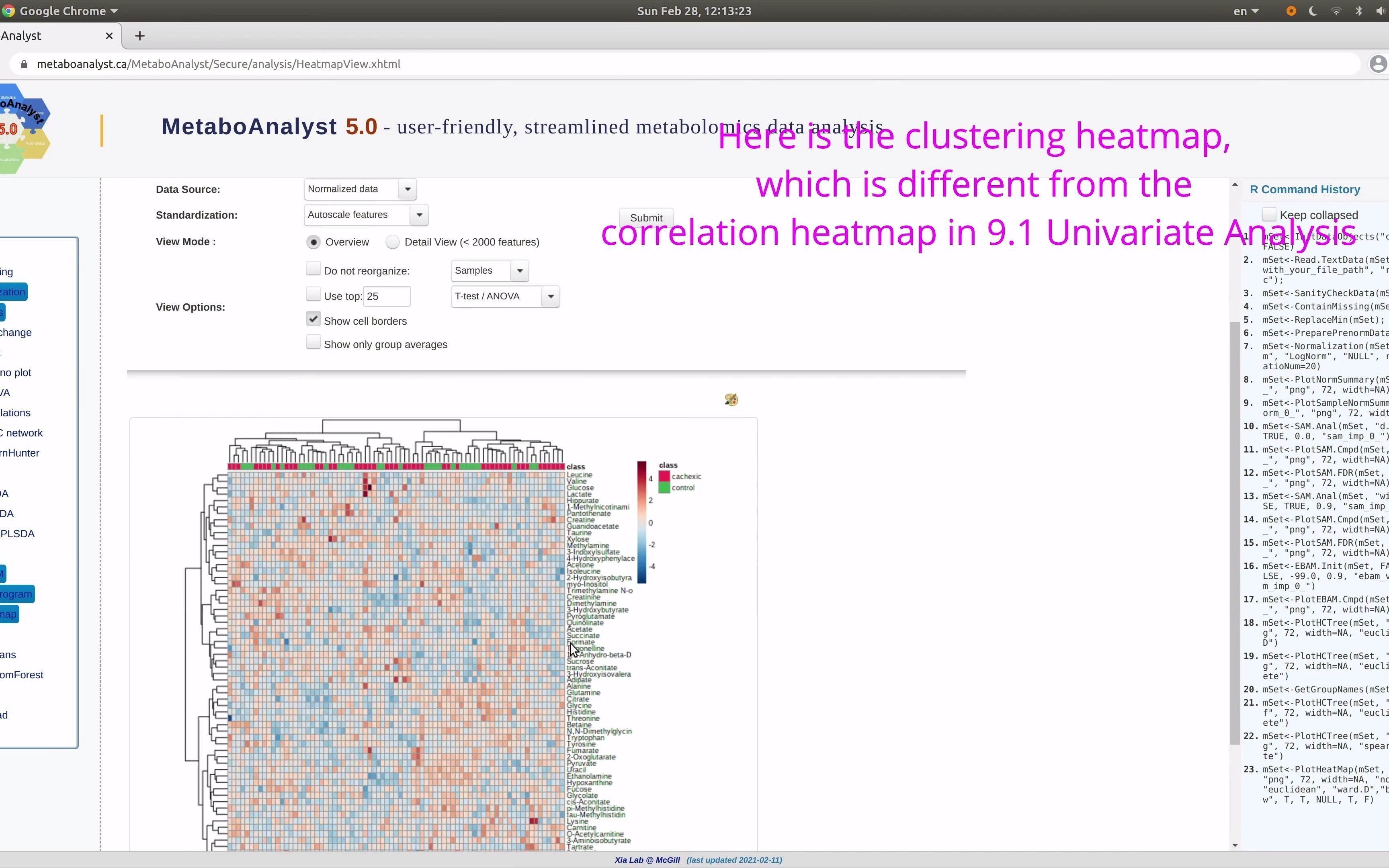 MetaboAnalyst 5.0 - Statistical Analysis (Other analysis)