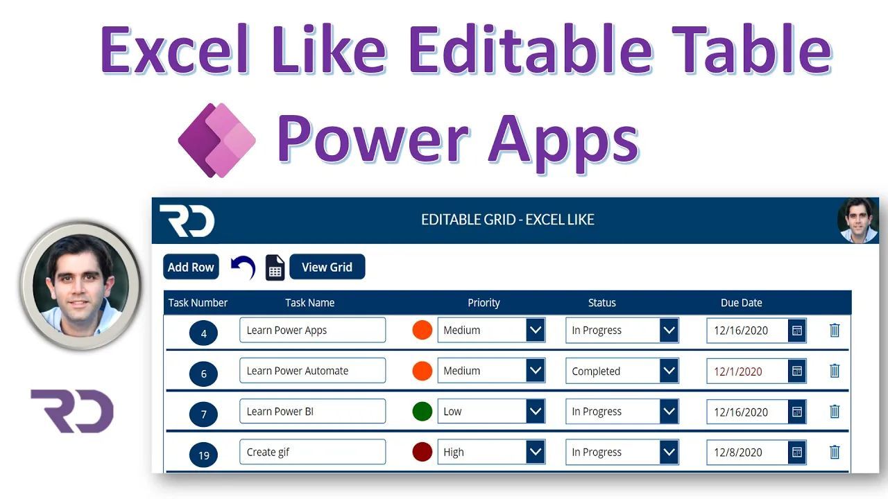 Power Apps Editable Table Gallery like Excel