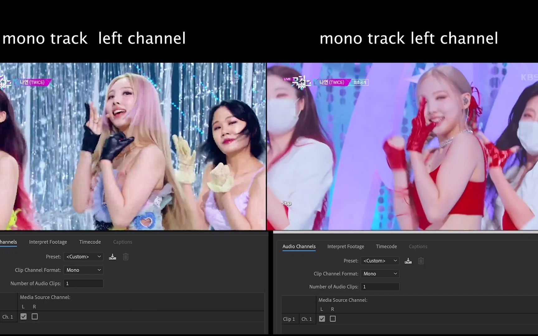 【预录音轨对比】mono track对比 vs. stereo track对比