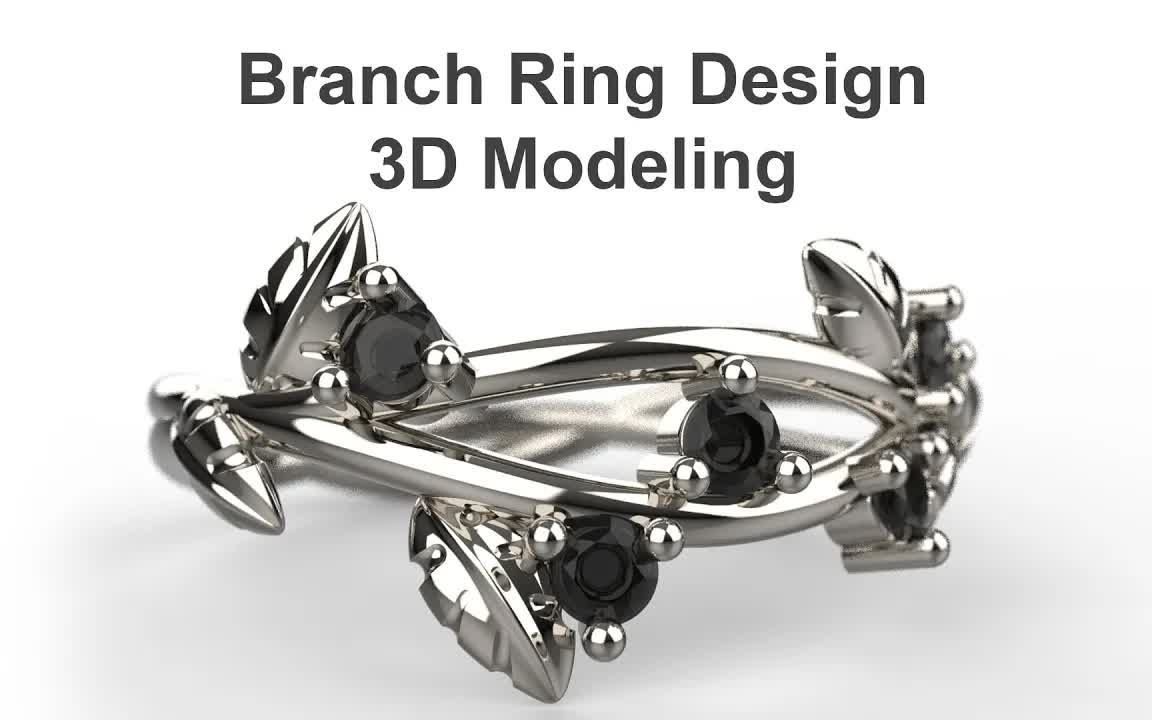 Jewelry CAD- Branch Leaf Ring Design Tutorial (3D Modeling with Rhino 3D) #157