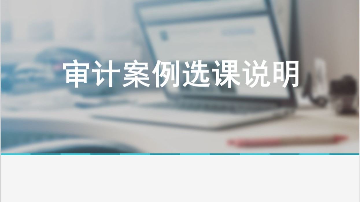 审计案例选课说明