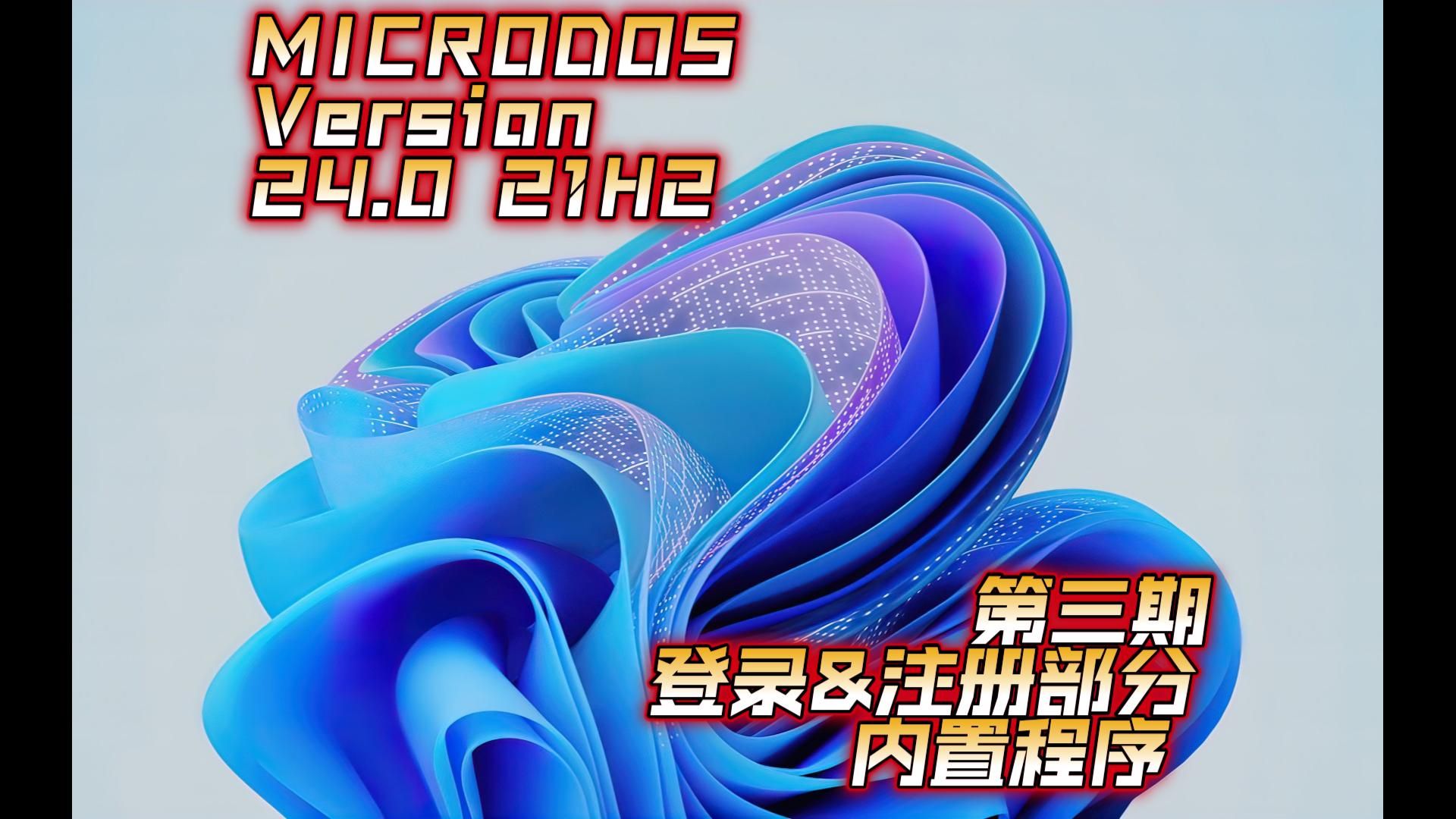 [冰鉴REMIX]MICRODOS Version 24.0 21H2 登录和注册部分