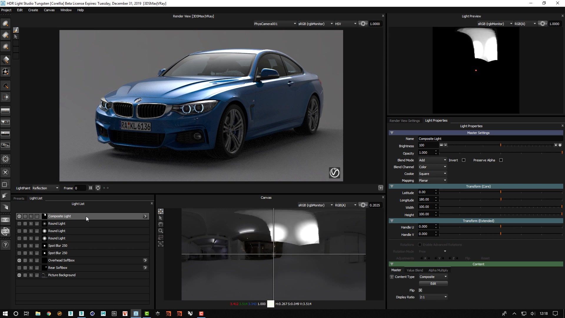 【打光神器HDR light studio官方教程】COMPOSITES-HDR light studio灯光与HDRI的混合用法系列