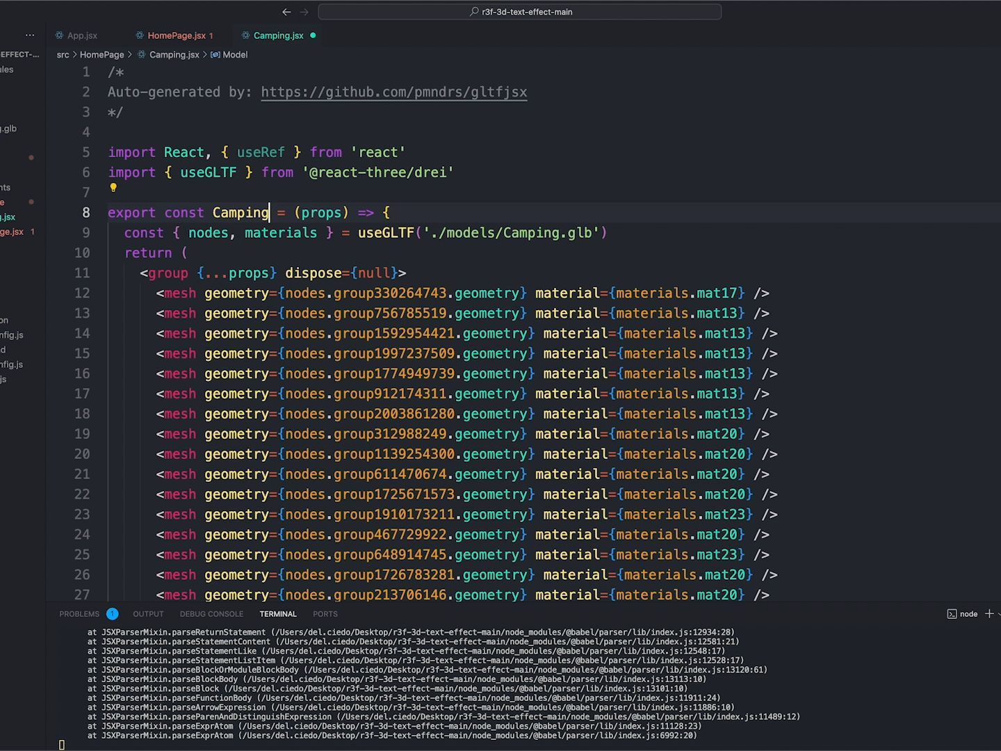 react+threejs实现相机控制轨迹效果