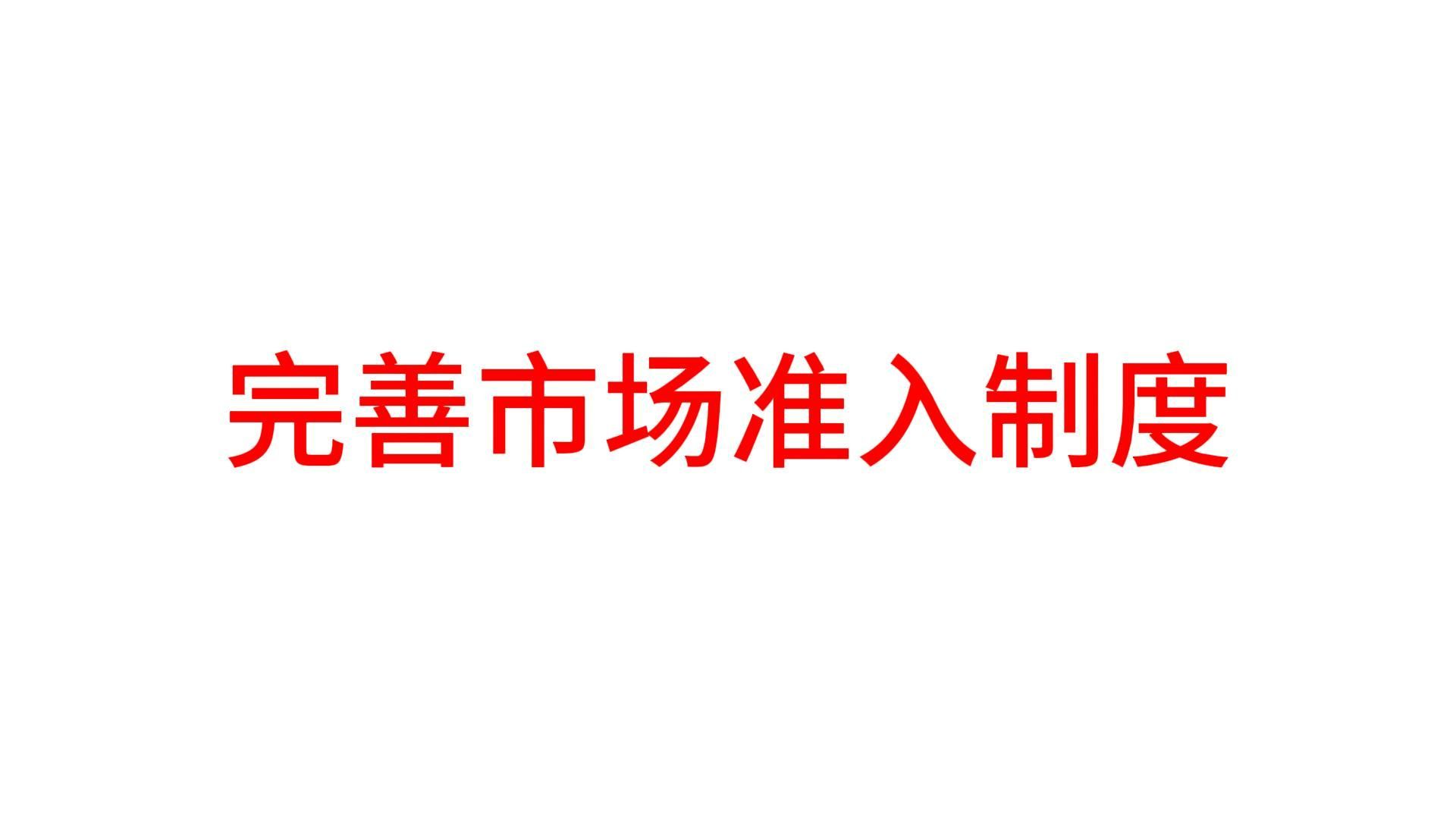 关于完善市场准入制度的意见