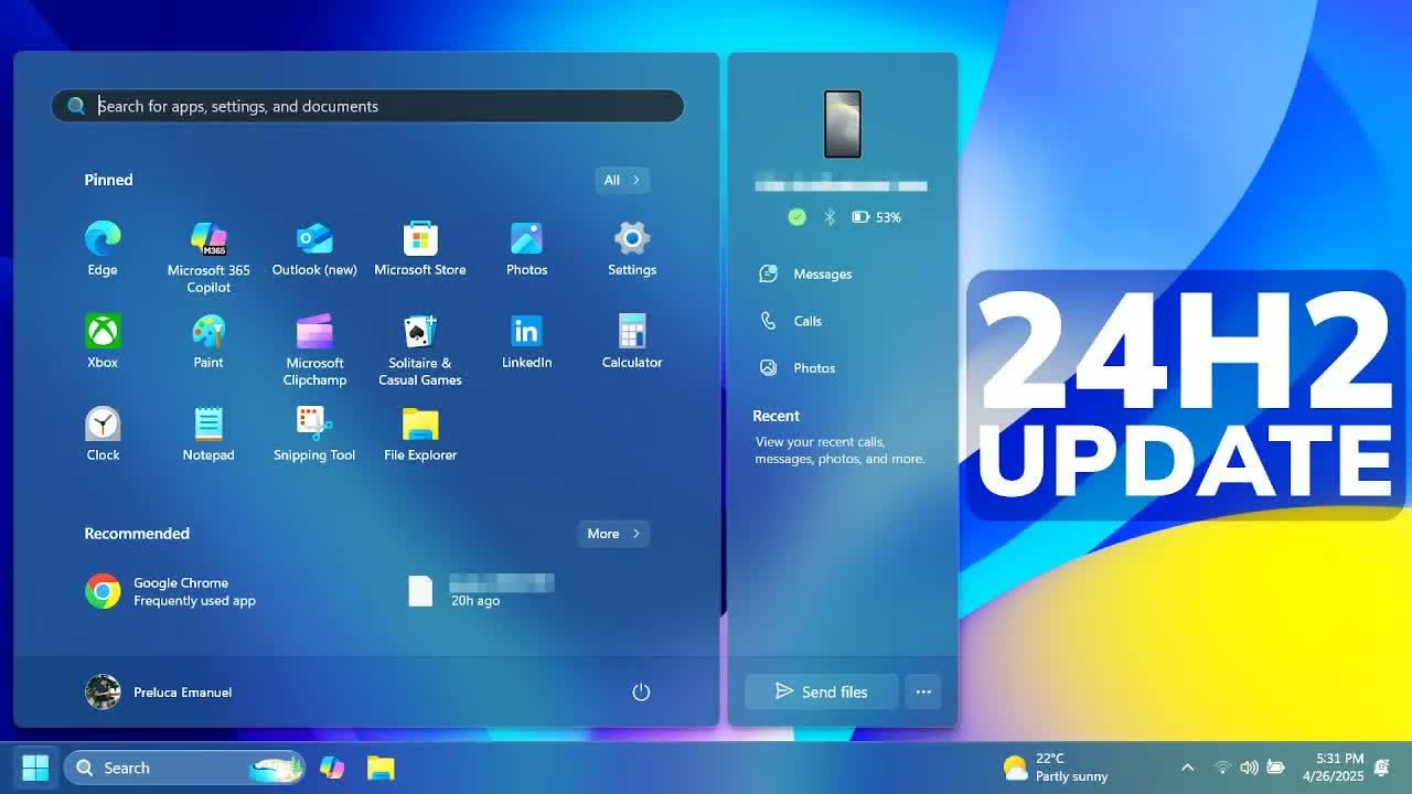 Windows 11 24H2四月重磅升级深度解析！AI功能/手机互联/性能优化全体验（KB5055627）