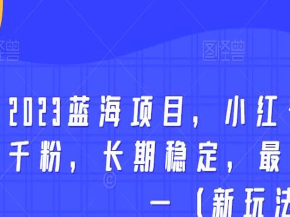 2023蓝海项目，小红书商单，快速千粉，长期稳定，最强蓝海没有之一（新玩法）