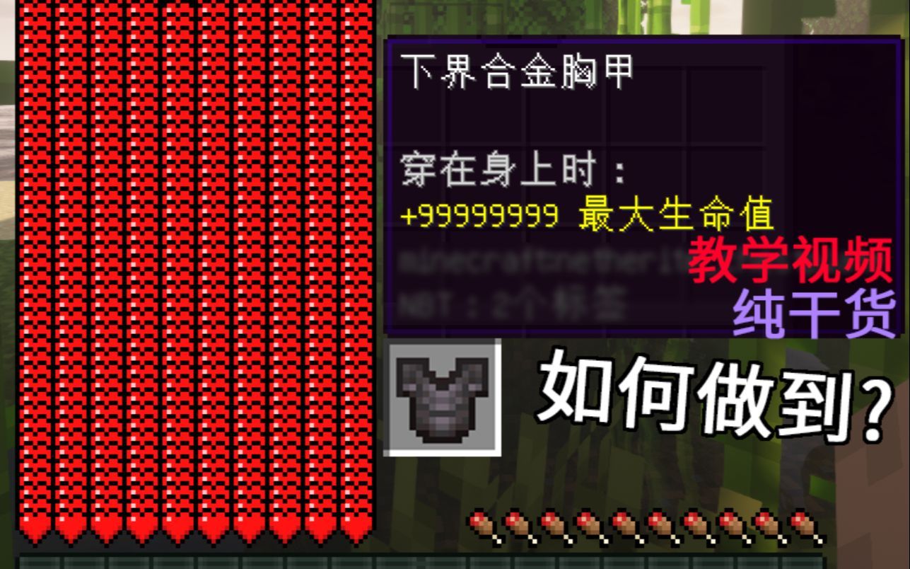 占满屏幕的血量 是如何用胸甲做到的呢? 纯干货 NBT教学[AttributeModifiers]-我的世界指令