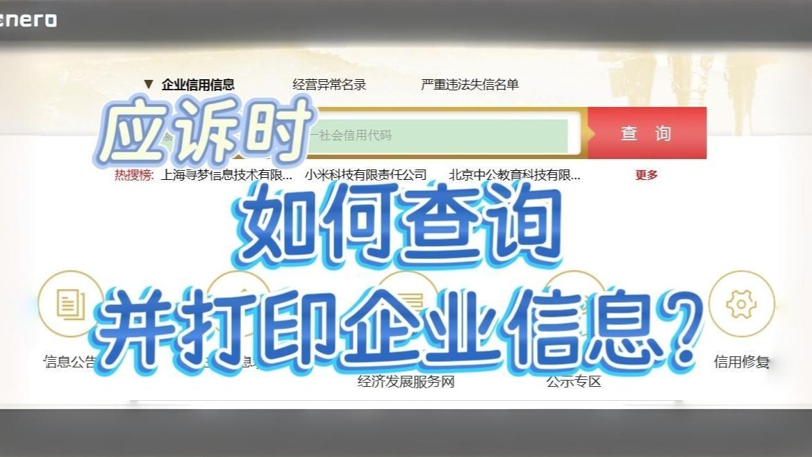 应诉必备：打印企业信息  企业公示系统操作全攻略