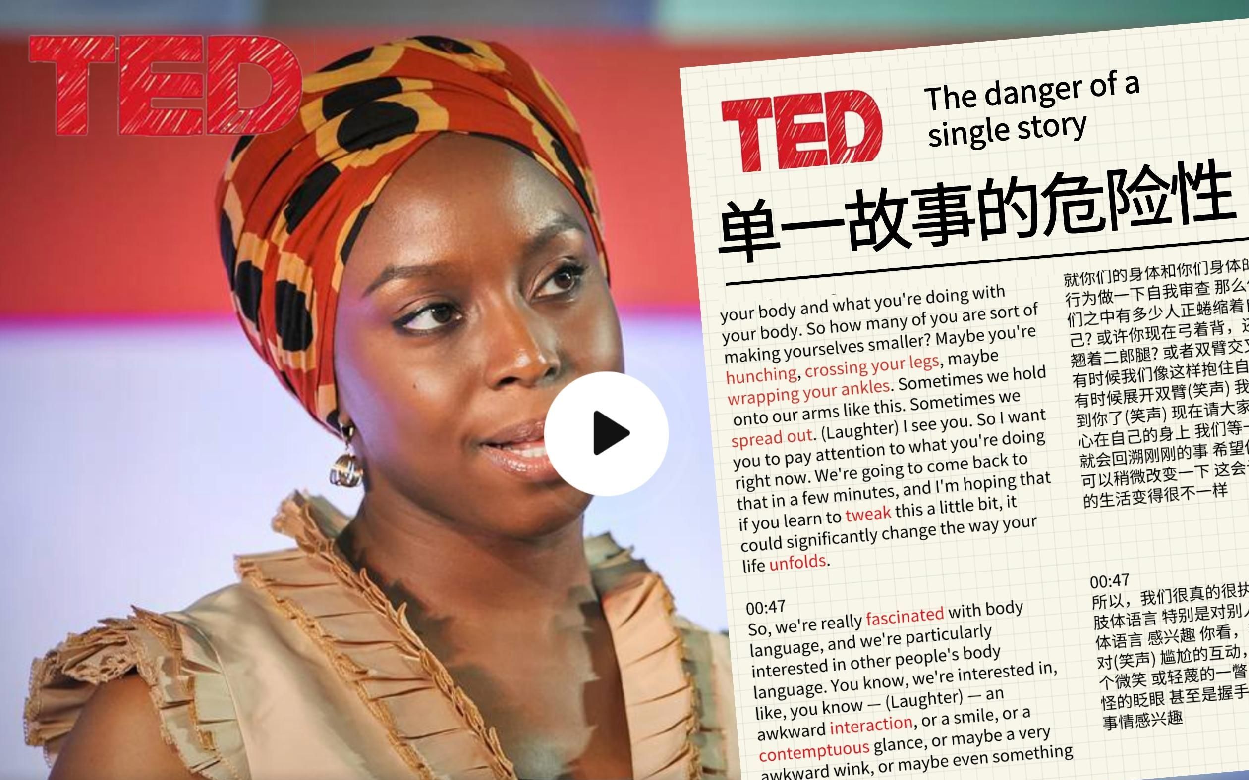 TED原声文稿｜单一故事的危险性
